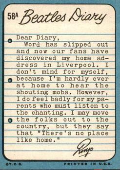 1964 Topps The Beatles Diary #58A Paul, George Back