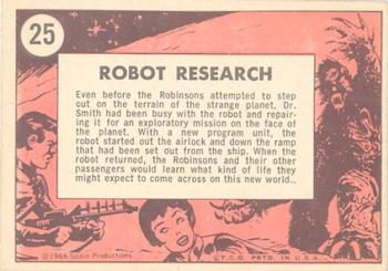 1966 Topps Lost in Space #25 Robot Research Back