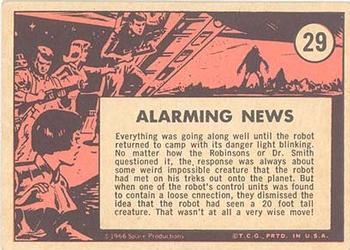 1966 Topps Lost in Space #29 Alarming News Back