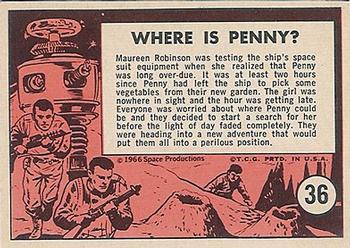 1966 Topps Lost in Space #36 Where Is Penny? Back