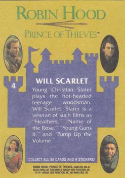 1991 Topps Robin Hood: Prince of Thieves (88) #4 Will Scarlet Back
