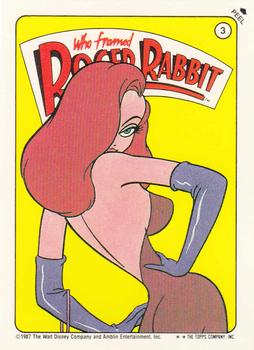1987 Topps Who Framed Roger Rabbit - Stickers #3 Blue 3rd column top Front