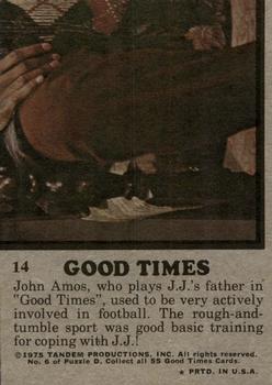 1975 Topps Good Times #14 It's no earthquake--that's my stomach on the growl! Back