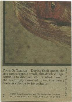 1975 Topps Planet of the Apes #7 Town of Terror Back
