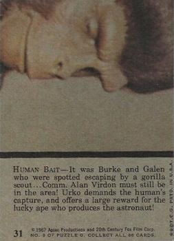 1975 Topps Planet of the Apes #31 Human Bait Back