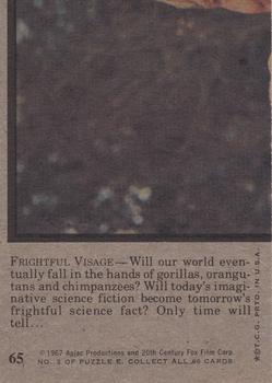 1975 Topps Planet of the Apes #65 Frightful Visage Back