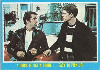 1976 Topps Happy Days #1 A Chick Is Like a Phone... Easy to Pick Up Front