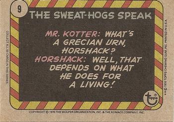 1976 Topps Welcome Back Kotter #9 To be or not to be... a Sweat-Hog? Back