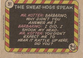 1976 Topps Welcome Back Kotter #51 I was gonna cut class, but someone stole my pocket knife! Back