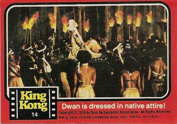 1976 Topps King Kong #14 Dwan is dressed in native attire! Front