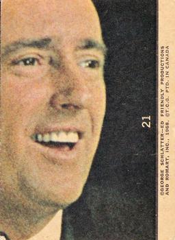 1968 Topps Rowan & Martin's Laugh-In #21 I predict you'll soon meet a tall dark stranger... Who'll mug you! Back