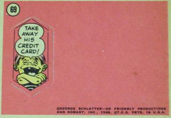 1968 Topps Rowan & Martin's Laugh-In #69 How do you stop a charging lion? Back