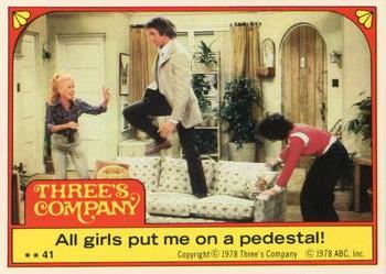 1978 Topps Three's Company #41 All girls put me on a pedestal! Front
