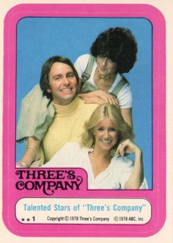 1978 Topps Three's Company #1 Talented Stars of 
