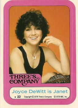 1978 Topps Three's Company #22 Joyce DeWitt is Janet Front