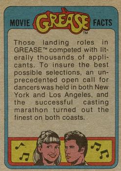 1978 Topps Grease #1 Danny and Sandy Back