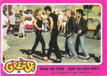 1978 Topps Grease #26 Danny and Sandy - made for each other! Front