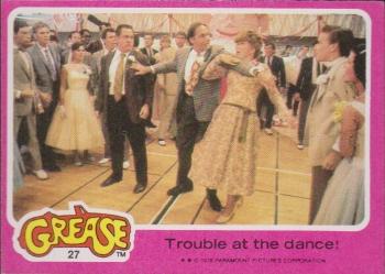 1978 Topps Grease #27 Trouble at the dance! Front