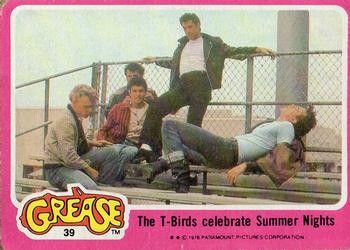 1978 Topps Grease #39 The T-Birds celebrate Summer Nights Front