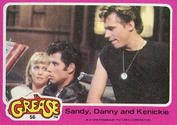 1978 Topps Grease #56 Sandy, Danny and Kenickie Front