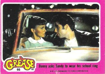 1978 Topps Grease #66 Danny asks Sandy to wear his school ring Front