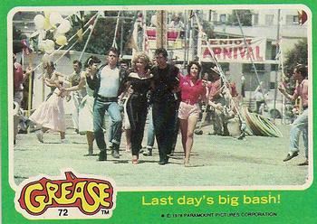 1978 Topps Grease #72 Last day's big bash! Front