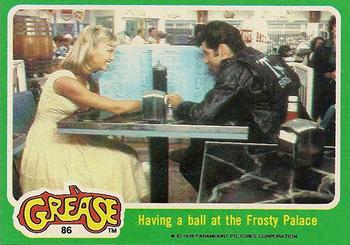 1978 Topps Grease #86 Having a ball at the Frosty Palace Front