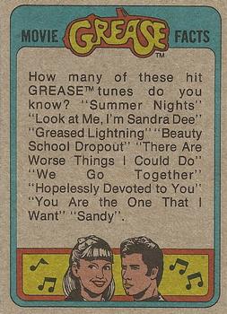 1978 Topps Grease #102 Some unkind words for Blanche! Back