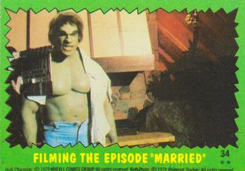 1979 Topps The Incredible Hulk #34 Filming the Episode 