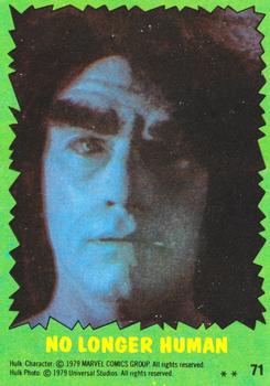 1979 Topps The Incredible Hulk #71 No Longer Human Front