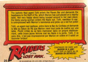 1981 O-Pee-Chee Raiders of the Lost Ark #25 The Creature Called Toht Back
