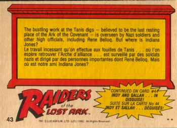 1981 O-Pee-Chee Raiders of the Lost Ark #43 Overseers Of Evil Back