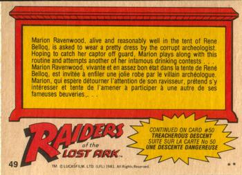 1981 O-Pee-Chee Raiders of the Lost Ark #49 A Very-Much-Alive Marion! Back