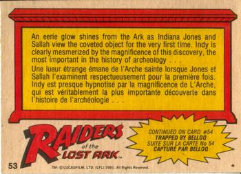 1981 O-Pee-Chee Raiders of the Lost Ark #53 Ark of The Covenant Back