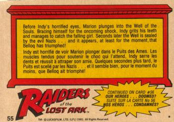1981 O-Pee-Chee Raiders of the Lost Ark #55 Sea Of Serpents Back
