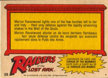1981 O-Pee-Chee Raiders of the Lost Ark #58 Trapped in the Well! Back