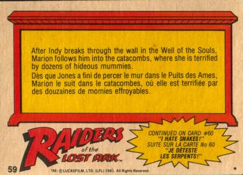 1981 O-Pee-Chee Raiders of the Lost Ark #59 Terror of the Mummies Back