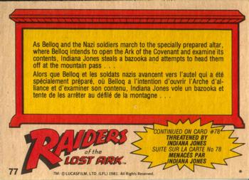 1981 O-Pee-Chee Raiders of the Lost Ark #77 The March to Destiny Back