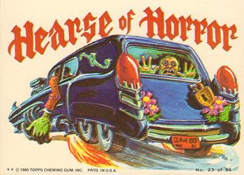 1980 Topps Weird Wheels #23 Hearse of Horror Front