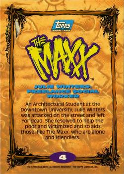 1993 Topps The Maxx #4 Julie Winters: Freelance Social Worker Back