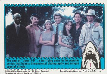 1983 Topps Jaws 3-D #1 The cast of Jaws 3-D Front