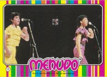 1983 Topps Menudo #1 (Purple puzzle, top column 6) Front