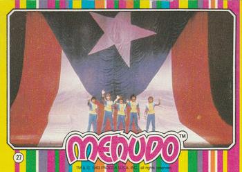1983 Topps Menudo #27 25 - Johnny of Menudo: Being a rock and roll Front