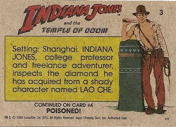1984 Topps Indiana Jones and the Temple of Doom #3 Diamond of Death Back