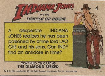 1984 Topps Indiana Jones and the Temple of Doom #4 Poisoned! Back