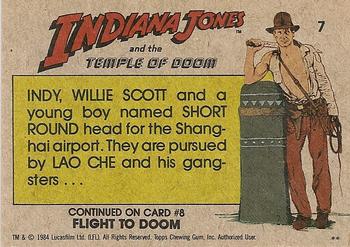 1984 Topps Indiana Jones and the Temple of Doom #7 The Car Chase Back