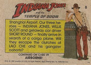 1984 Topps Indiana Jones and the Temple of Doom #8 Flight to Doom Back