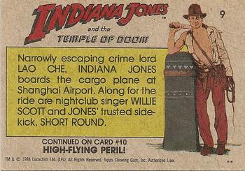 1984 Topps Indiana Jones and the Temple of Doom #9 Airborne! Back
