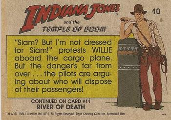 1984 Topps Indiana Jones and the Temple of Doom #10 High-Flying Peril! Back