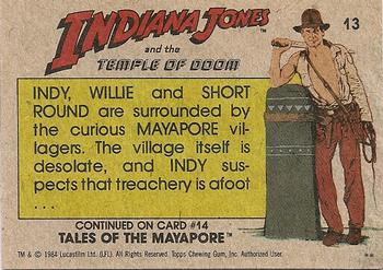 1984 Topps Indiana Jones and the Temple of Doom #13 A Village Besieged Back